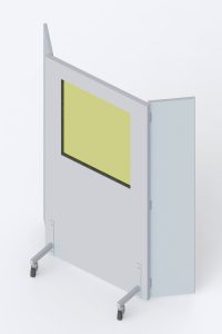 radiation protective three wing screen with large window