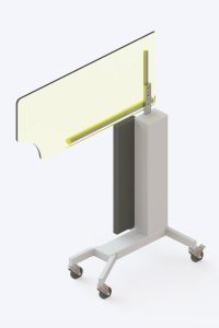 Height adjustable lead acrylic viewing screen